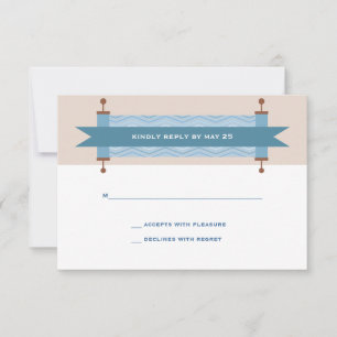 Carte de réponse pour Bar Mitzvah Chevron Blues