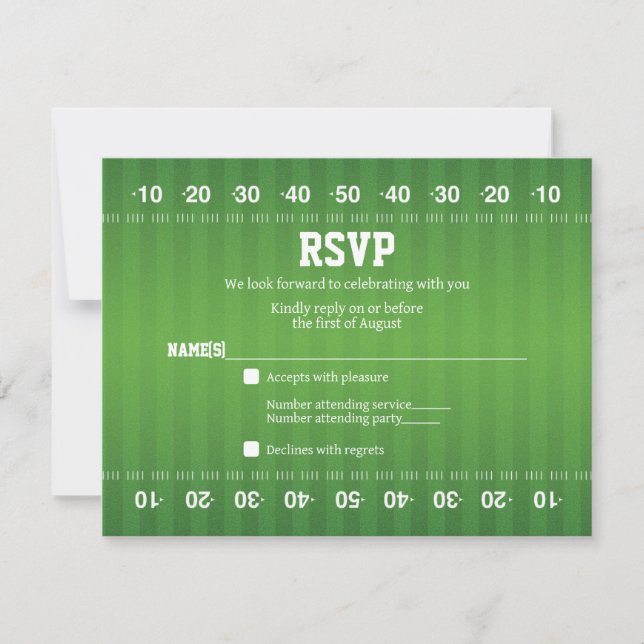 Carte de réponse pour Bar Mitzvah de Football Amér (Devant)