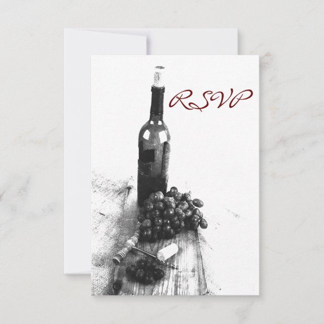 Carte de réponse pour dîner au vin (Devant)