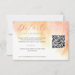 Carte de réponse pour hébergement avec détails de 