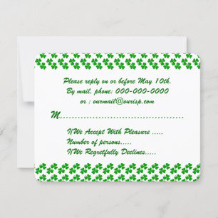Carte de réponse pour invitation de mariage Lucky