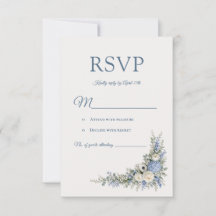 Carte de réponse pour la Villa Romance Bleu Poussi