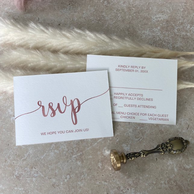 Carte de réponse pour le choix du menu Rose Gold (Créateur téléchargé)