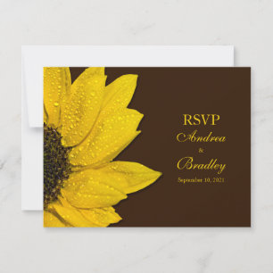 Carte de réponse pour le mariage aux tournesols