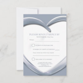 carte de réponse pour les 25 ans de mariage coeur