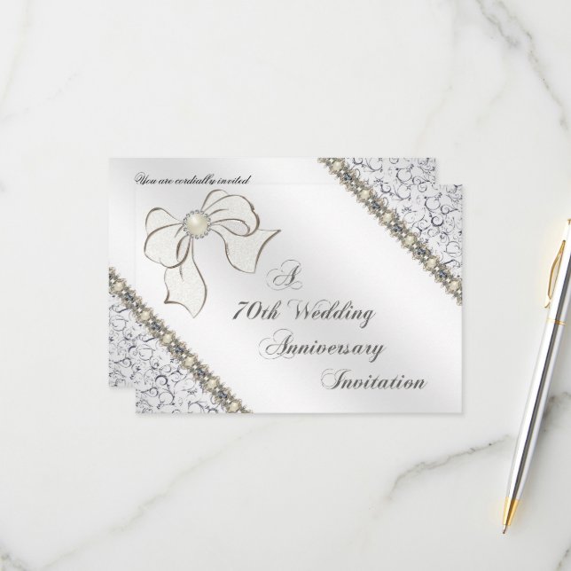 Carte de réponse pour les 70 ans de mariage (Devant/Arrière en situation)