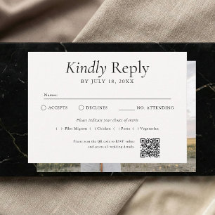 Carte de réponse QR Code blanc cassé