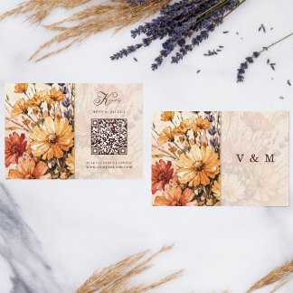 Carte de réponse QR code de mariage pour jardin au