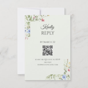 Carte de réponse QR Code pour jardin anglais doux