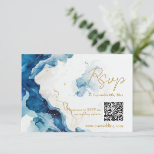 Carte de réponse QR Code pour le gala AZURE Marble