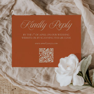 Carte de réponse QR Code pour mariage de jardin to