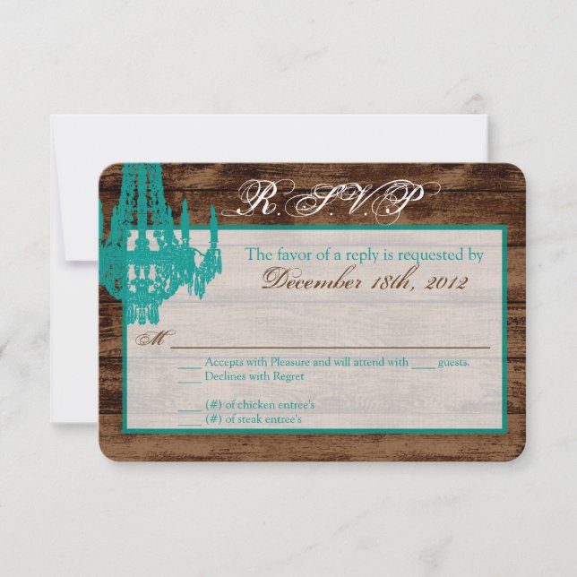 Carte de réponse R.S.V.P 3x5 Western Rustic Chande (Devant)