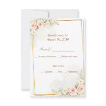 Carte de réponse romantique florale Dusty Blush Pi