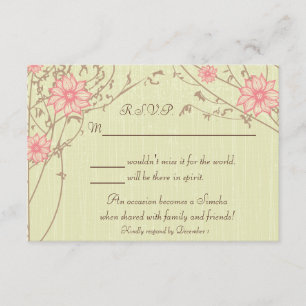 Carte de réponse rose
