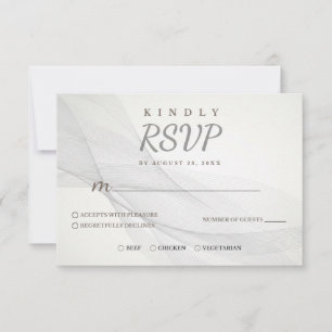Carte de réponse RSVP à texture de ligne abstraite