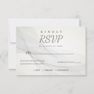 Carte de réponse RSVP à texture de ligne abstraite