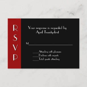 Carte de réponse RSVP Art Déco