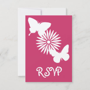 Carte de réponse RSVP aux framboises avec des pâqu