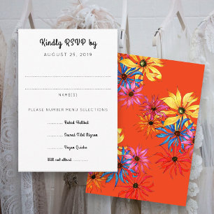 Carte de réponse RSVP avec encart des entrées pour