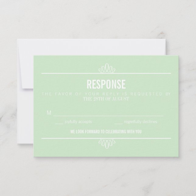 Carte de réponse RSVP avec typographie moderne et  (Devant)