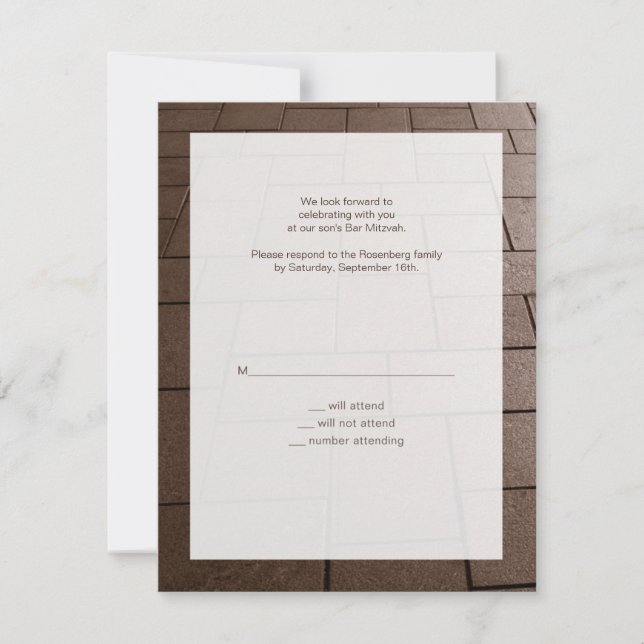 Carte de réponse RSVP Bar Mitzvah Bimah (Devant)