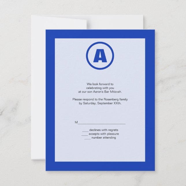Carte de réponse RSVP Bar Mitzvah Hero (Devant)