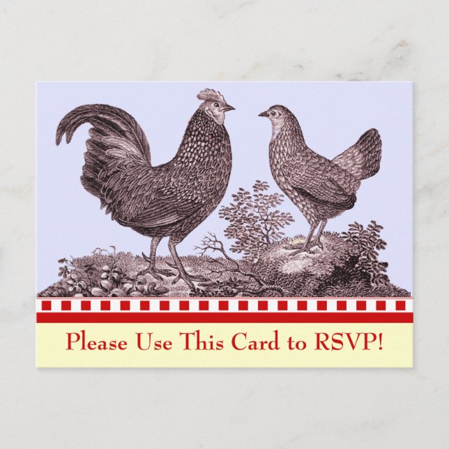 Carte de réponse RSVP BBQ de poulet personnalisabl (Devant)