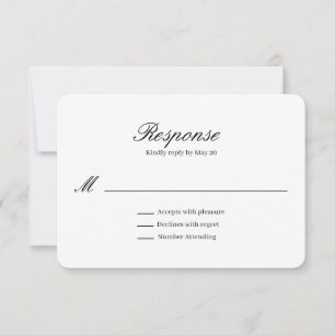 Carte de réponse RSVP beige élégant