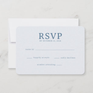 Carte de réponse RSVP Bleu Gris Sophistiquée