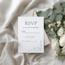 Carte de réponse RSVP Blue Garden Botanique