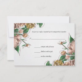 Carte de réponse RSVP Blush Floral Wedal