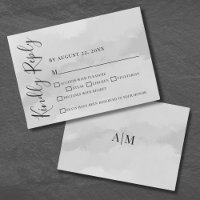 Carte de réponse RSVP Chic Elegant Watercolor Wedd