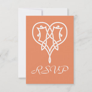Carte de réponse RSVP Cœurs Tissage Celtique en Co