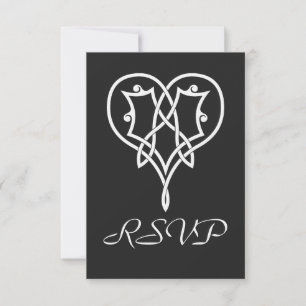 Carte de réponse RSVP Cœurs Tissage Celtique en No