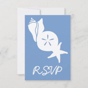 Carte de réponse RSVP Coquillages d'été en Pervenc