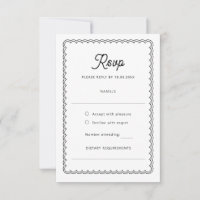 Carte de réponse RSVP de bordure à échelles minima