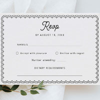 Carte de réponse RSVP de bordure à échelles minima