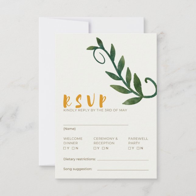 Carte de réponse RSVP de la série Rooted in Love (Devant)