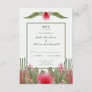 Carte de réponse RSVP de mariage à thème de plage 