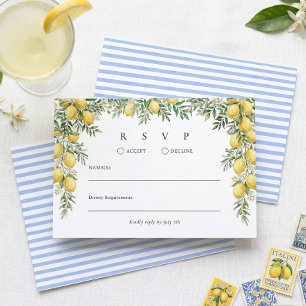 Carte de réponse RSVP de mariage au citron italien