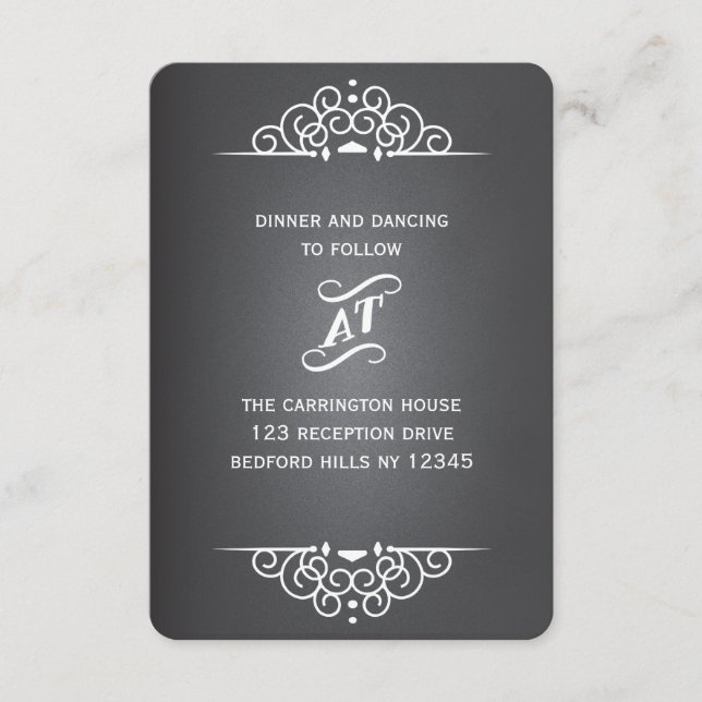 Carte de réponse RSVP de mariage au tableau noir d (Devant)