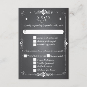 Carte de réponse RSVP de Mariage Chalkboard avec d