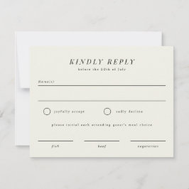 Carte de réponse RSVP de mariage de branche simple