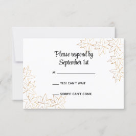 Carte de réponse RSVP de mariage de feuille d'érab