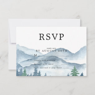 Carte de réponse RSVP de mariage de forêt d'aquare