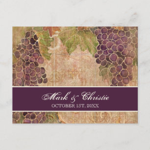 Carte de réponse RSVP de mariage de vignes âgées