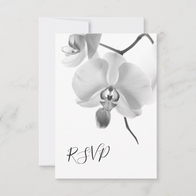 Carte de réponse RSVP de mariage des orchidées noi (Devant)