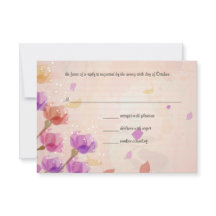Carte de réponse RSVP de mariage des tulipes d'aqu