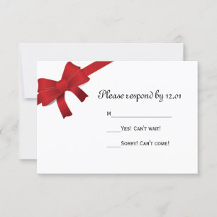Carte de réponse RSVP de mariage d'hiver Red Bows