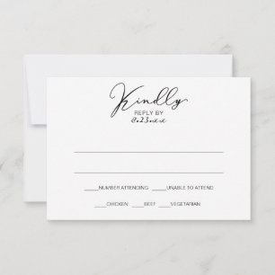 Carte de réponse RSVP de mariage élégant vintage